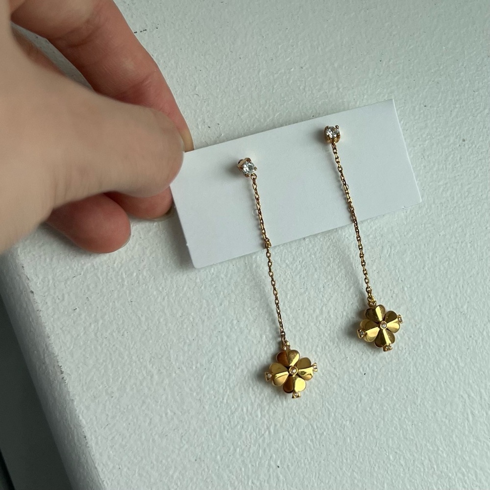 Kate Spade Legacy Logo Flower Linear Earrings